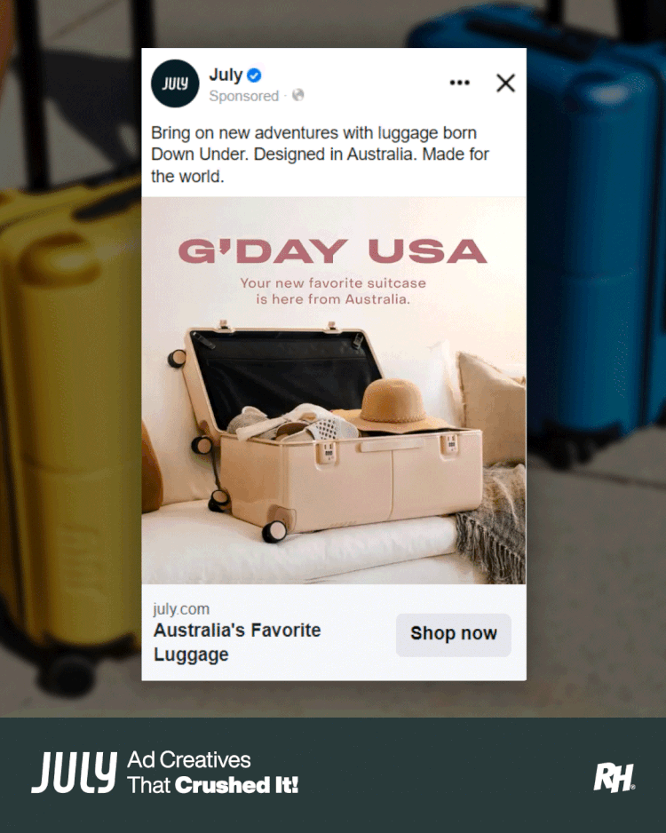 July Luggage company adverts